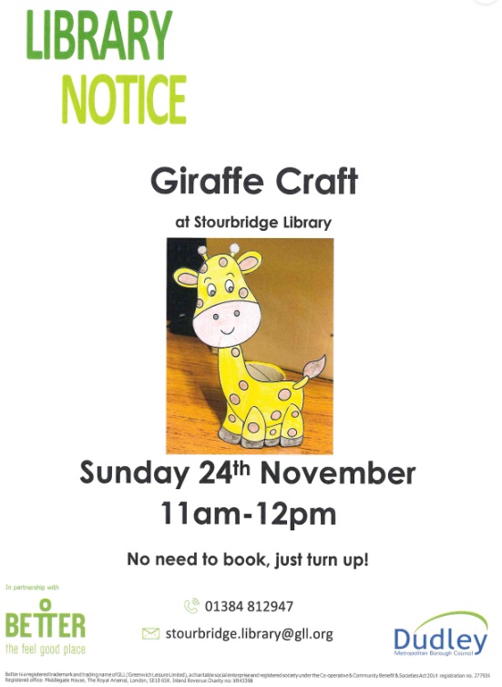 Stourbridge Library - Giraffe Craft